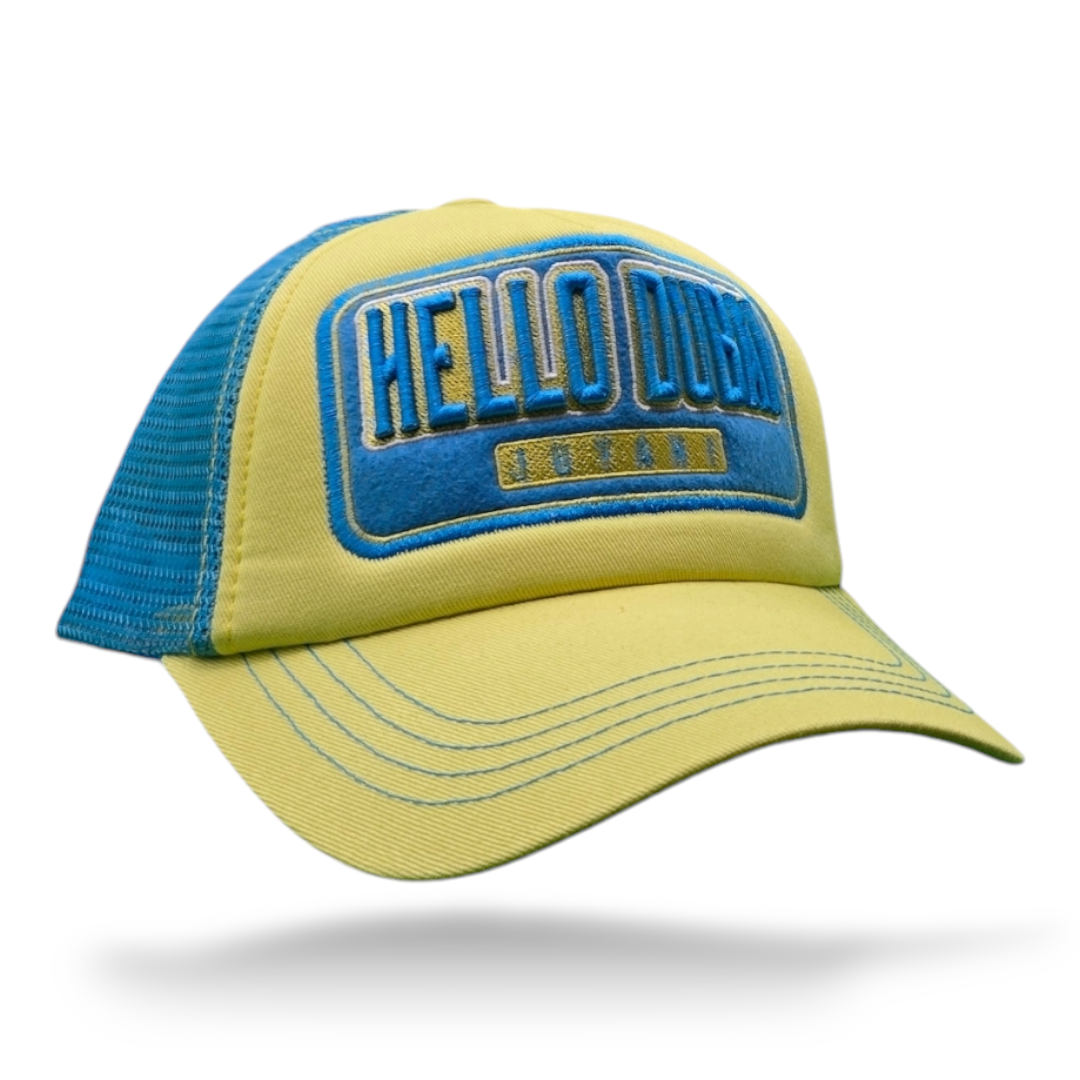 Hello Dubai / Yellow, Blue Mesh Juvani