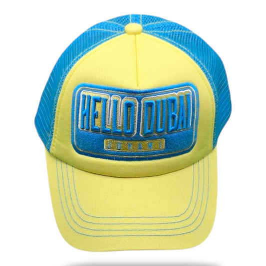 Hello Dubai / Yellow, Blue Mesh Juvani