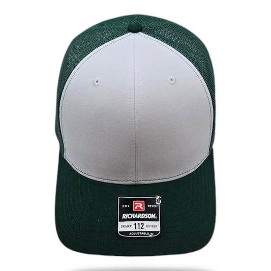 Split: White, Dark Green Mesh Richardson 112