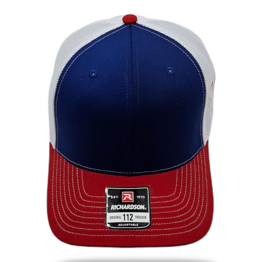 Tri-Color: Royal, Red, & White Mesh Richardson 112