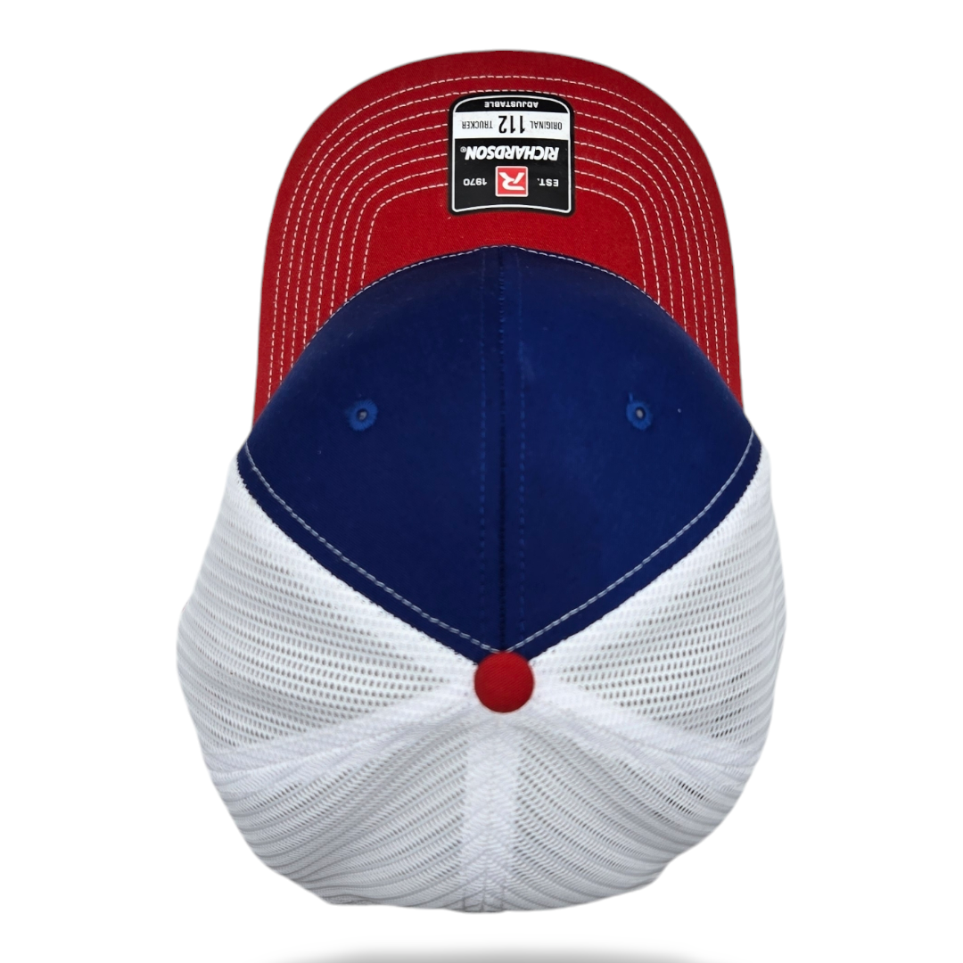 Tri-Color: Royal, Red, & White Mesh Richardson 112