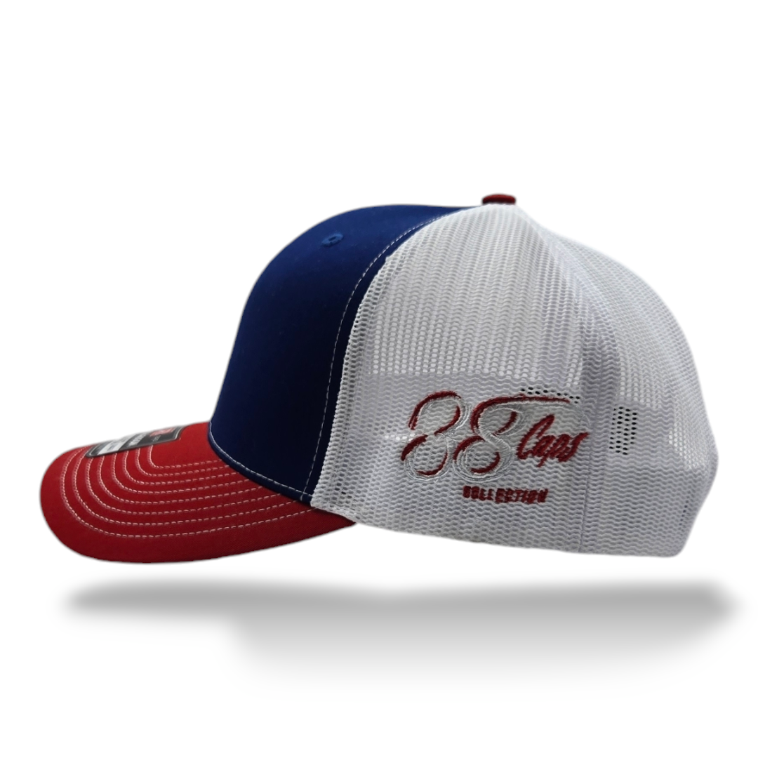 Tri-Color: Royal, Red, & White Mesh Richardson 112